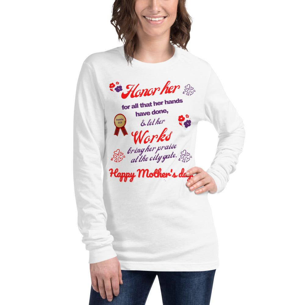 2024 Mother’s Day “Honor Her” Unisex Long Sleeve Tee