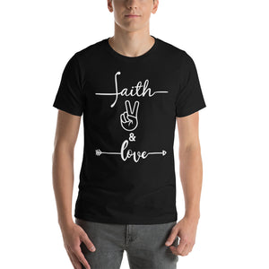 Faith, Peace & Love Short-sleeve unisex t-shirt