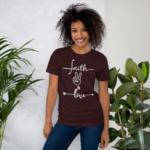 Faith, Peace & Love Short-sleeve unisex t-shirt